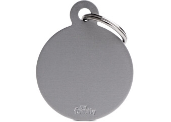 Tg1041 - Médaille pour animaux petit rond gris - MyFamily