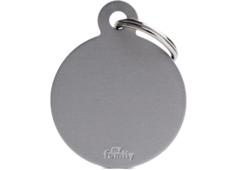 Médaille pour animaux petit rond gris - MyFamily