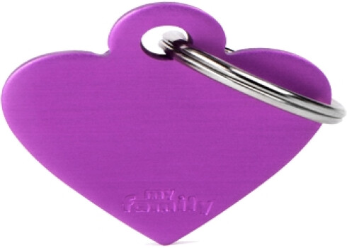 Médaille pour animaux petit coeur violet - MyFamily