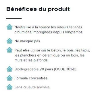 Neutralisant d'Odeurs d'Humidité - Purodora Lab 