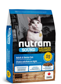 Nourriture pour chats âgés poulet et saumon S5 - Nutram Sound S5