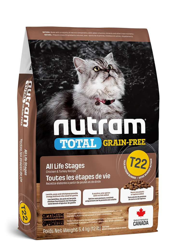 M681 - Nourriture sans grains pour chats dinde et poulet - Nutram Total T22