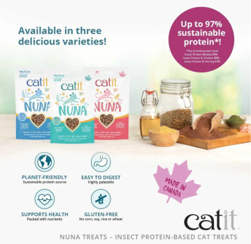 Gâterie Nuna à base de protéine d'insecte et poulet pour chats - Catit