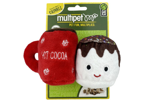 Ensemble de jouets pour chats tasse de chocolat chaud et guimauve - Multipet