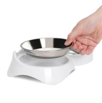 Bols de nourrissage en acier inoxydable double PIXI pour chats - Catit