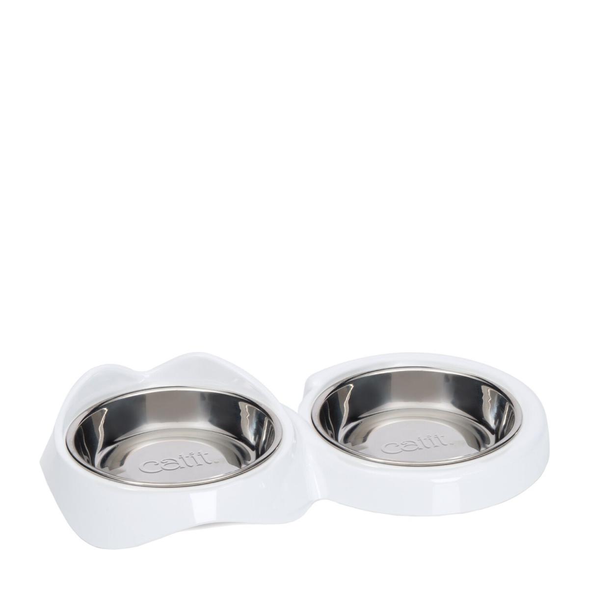 Hg43875 - Bols de nourrissage en acier inoxydable double PIXI pour chats - Catit