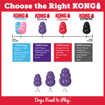 Kong classic mauve pour chiens sénior - Kong