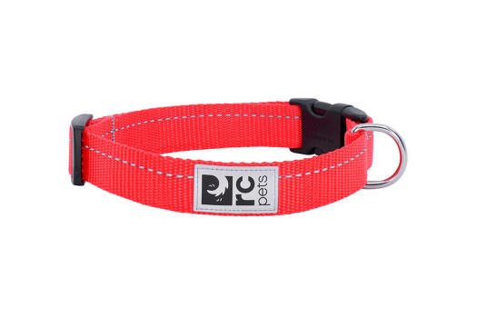Collier en nylon ajustable rouge pour chiens - Rc Pets