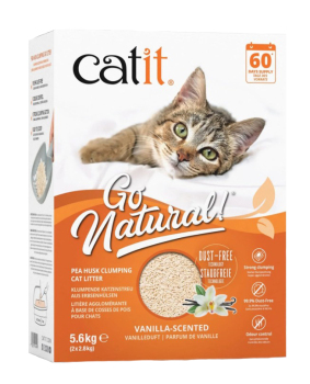 Litière à bases de cosses de pois à la vanille pour chats - Go Natural