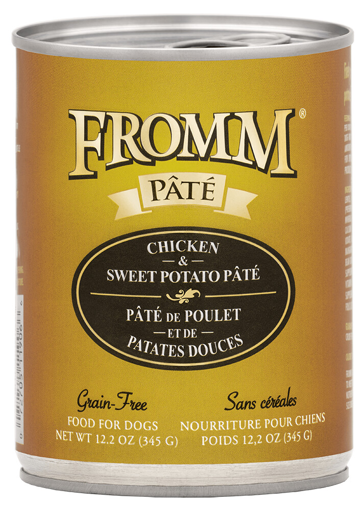 Fr367 - Nourriture en boîte pour chiens pâté poulet et patates douces - Fromm Gold