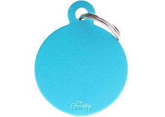 Tg1033 - Médaille pour animaux petit rond bleu clair - MyFamily