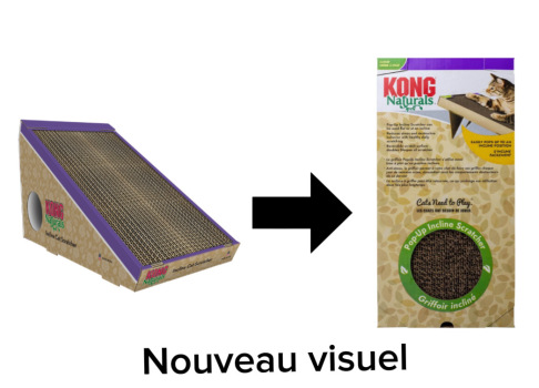 Boîte griffoir inclinée beige pour chats - Kong