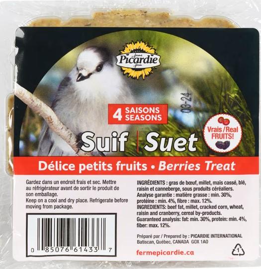 Ht50539 - Pain de suif aux petits fruits 4 saisons pour oiseaux sauvage - Ferme Picardie