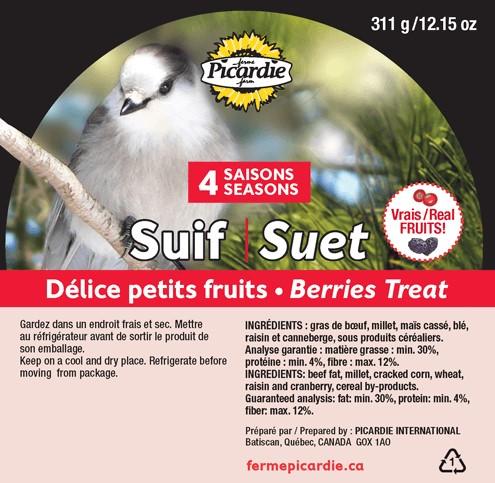 Ht50539 - Pain de suif aux petits fruits 4 saisons pour oiseaux sauvage - Ferme Picardie