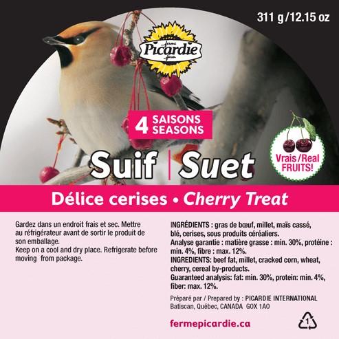 Ht50543 - Pain de suif aux cerises 4 saisons pour oiseaux sauvages - Ferme Picardie