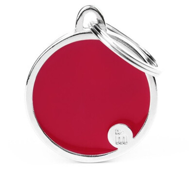 Médaille pour animaux rond rouge Handmade - MyFamily