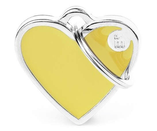 Tg3210 - Médaille petit coeur jaune Handmade - MyFamily