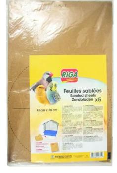 Paquet de 5 feuilles sablées pour cage pour les oiseaux - Riga