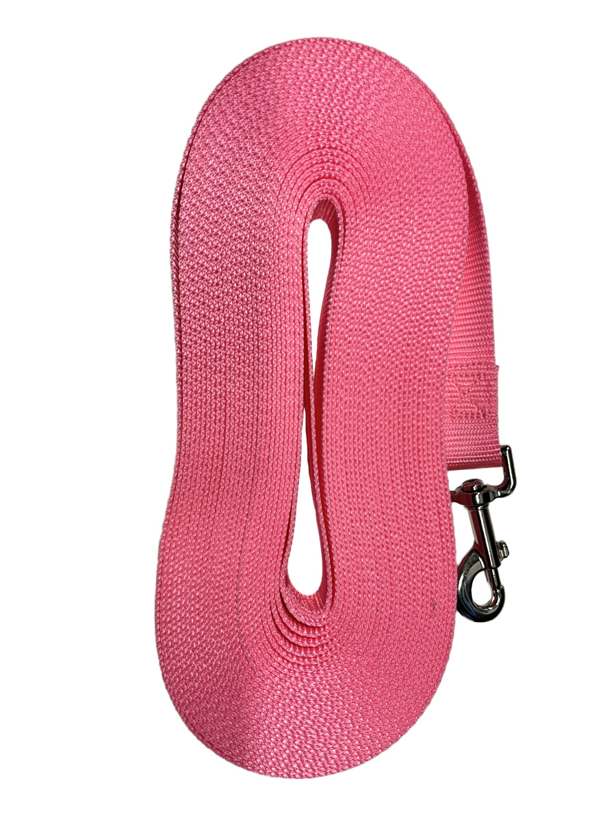Tv18519 - Laisse de rappel rose pour chien 1" – Les nylons du berger