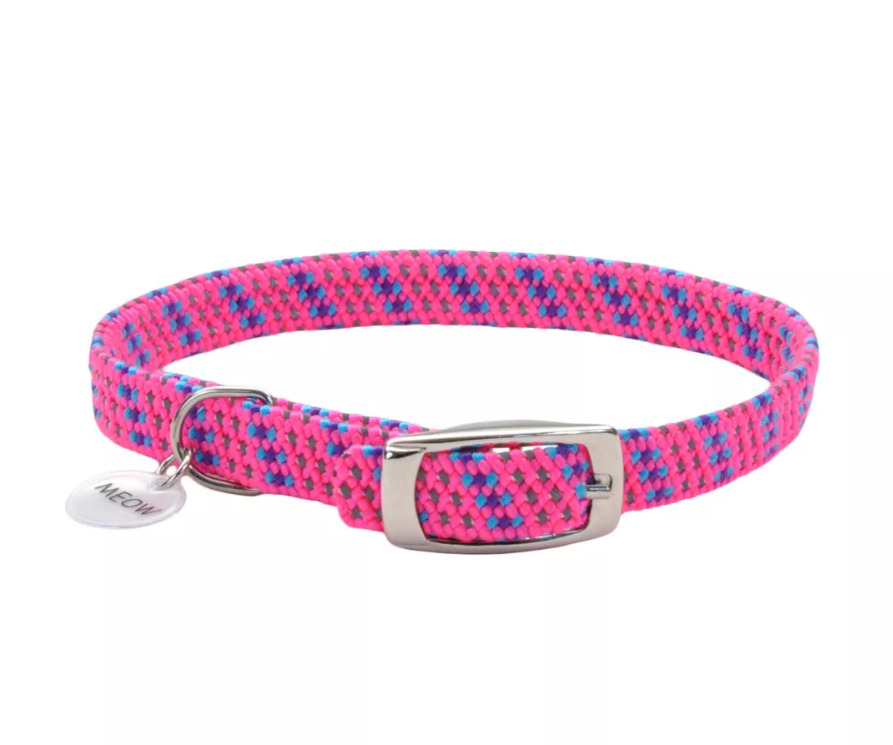 Y74618 - Collier rose réfléchissant pour chat - Élastacat