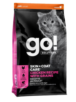 Nourriture pour chats recette au poulet avec grains - Go! Skin + Coat Care