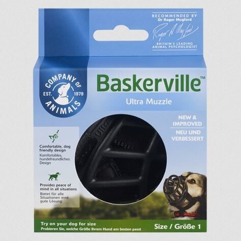 D2371 -  Muselière Noir pour Chien Style Panier - Baskerville