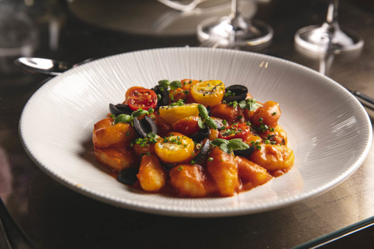 Gnocchi, smoked tomato, grilled artichokes, summer herbs (12)