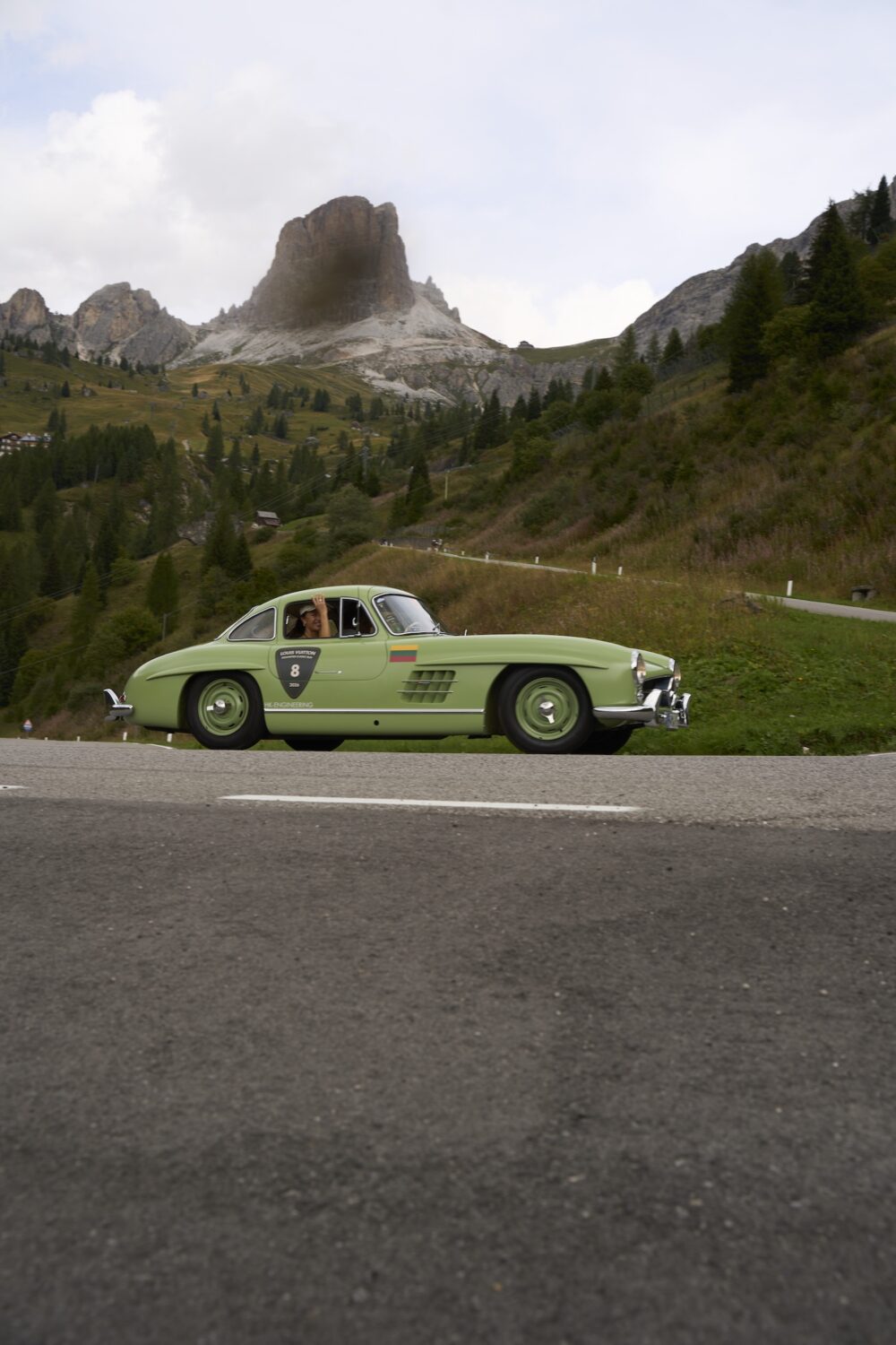 Vintage cars taking part in the Louis Vuitton Dolomites Classic Run 2026