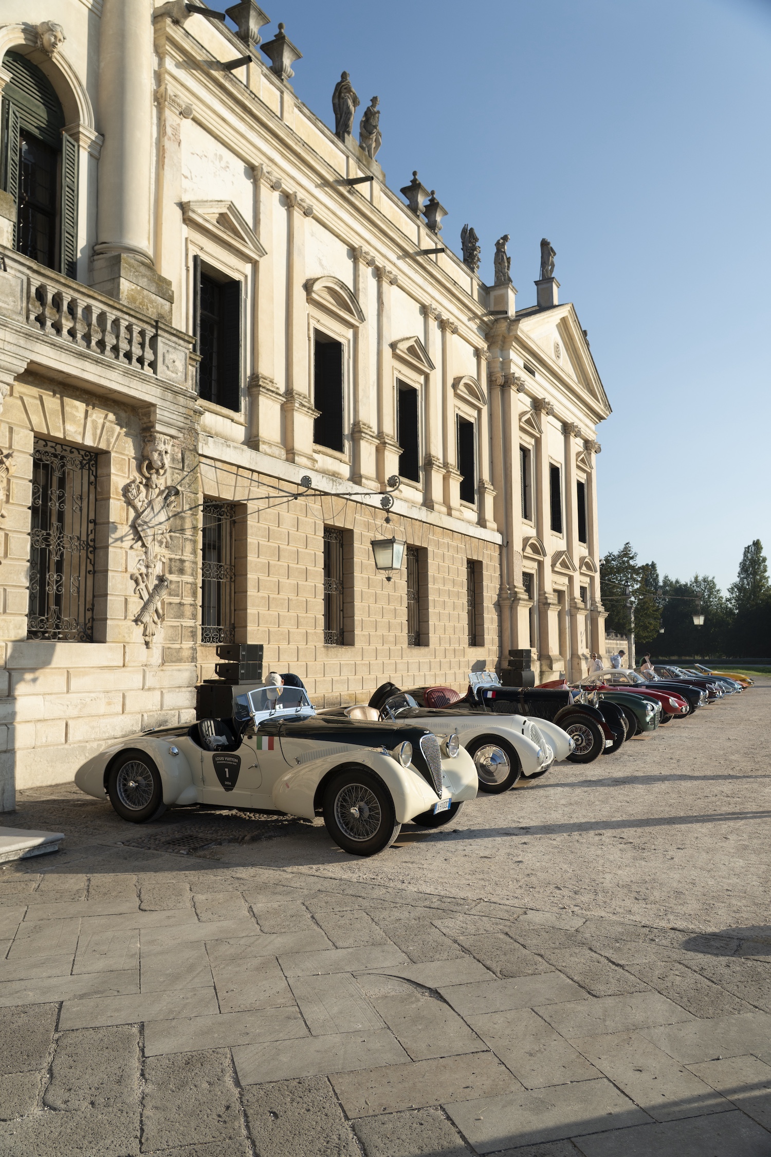 Vintage cars taking part in the Louis Vuitton Dolomites Classic Run 2026
