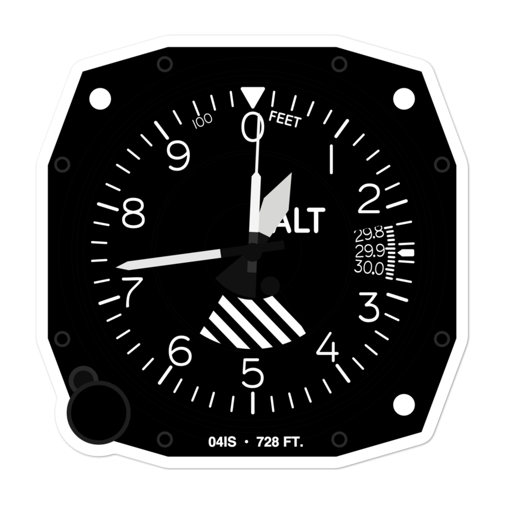 Van Gorder Airport (04IS) Altimeter Stickers 