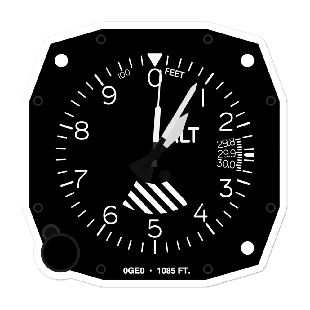 Pinewood Airport (0GE0) Altimeter Stickers 