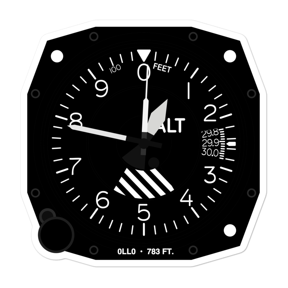 Kaufield Airport (0LL0) Altimeter Stickers 