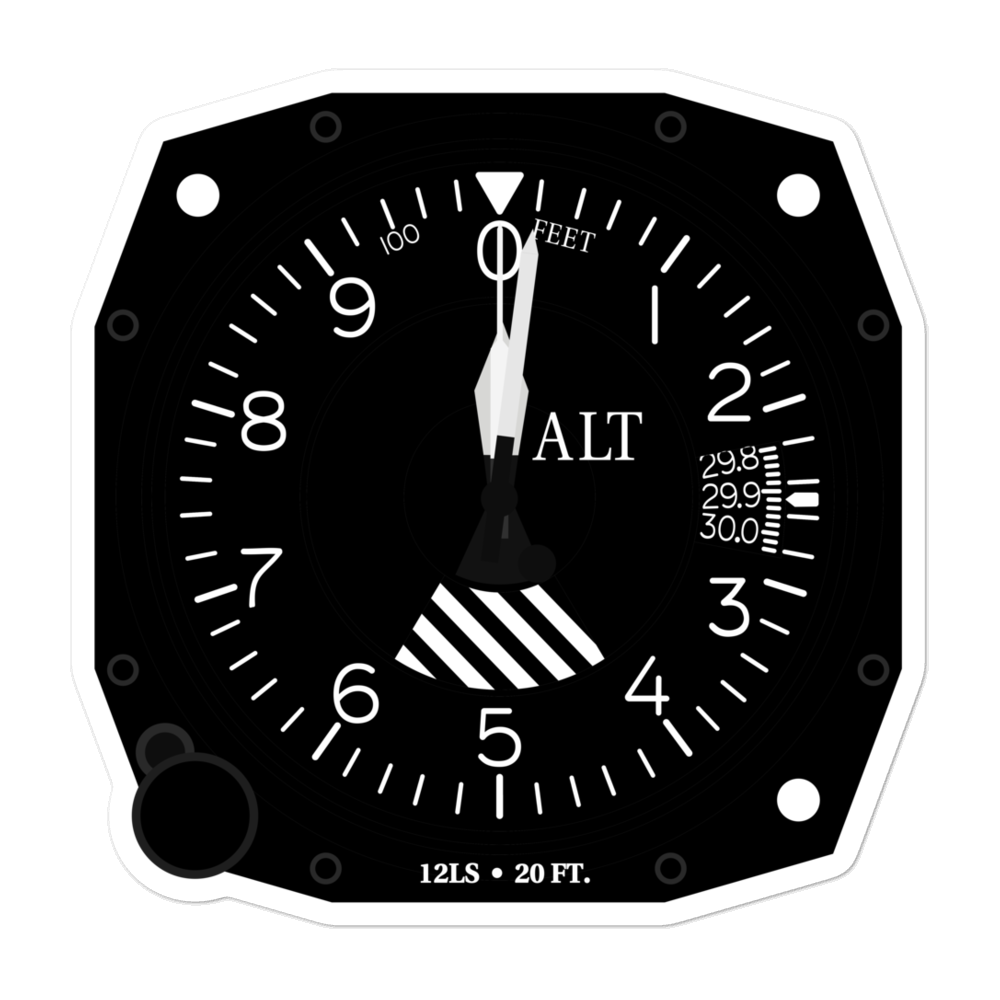 Hains Airstrip (12LS) Altimeter Stickers 