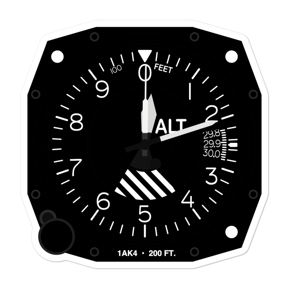 Kenai River Airpark (1AK4) Altimeter Stickers 