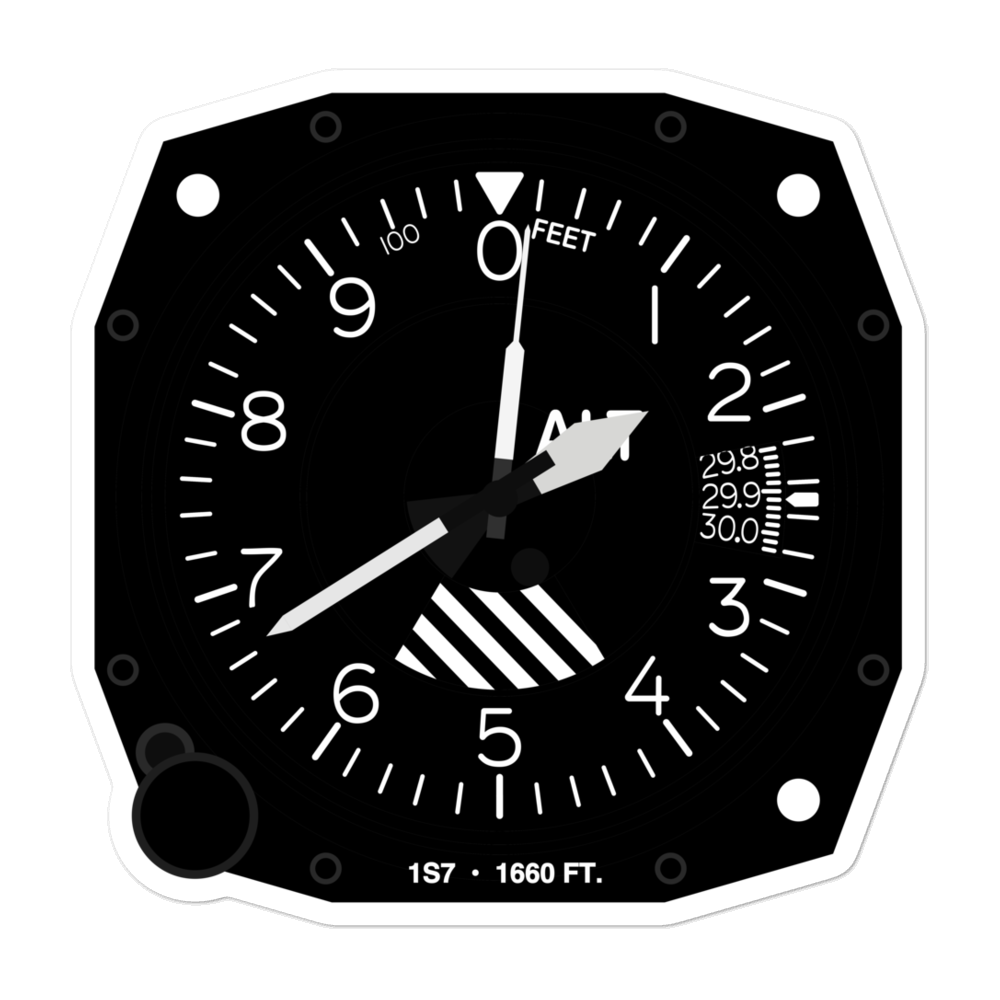 Slate Creek Airport (1S7) Altimeter Stickers 