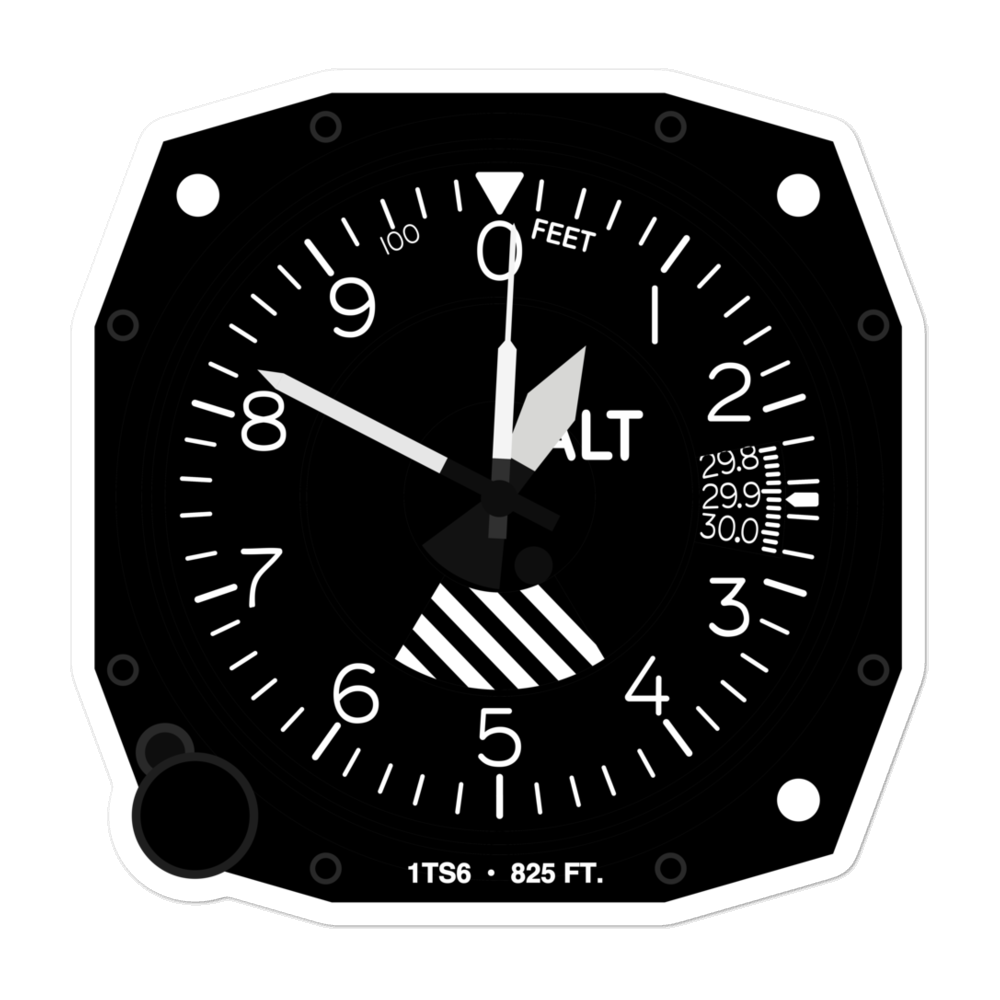 Dentonio Ranch Airport (1TS6) Altimeter Stickers 