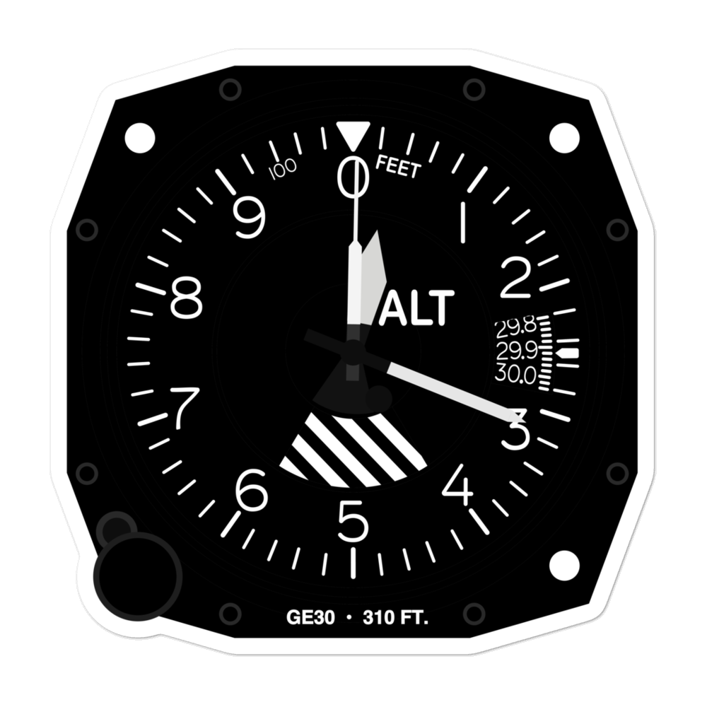 Sandy Hill Airport (GE30) Altimeter Stickers 