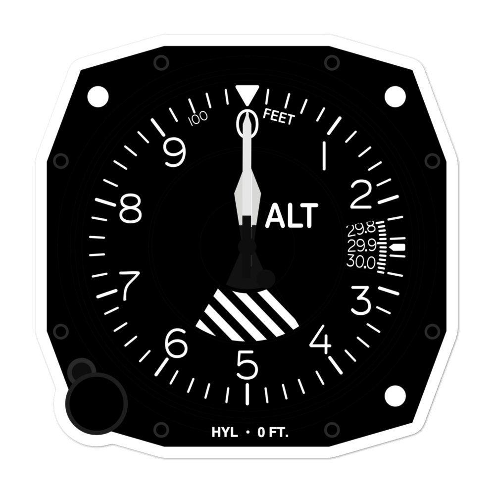 Hollis Clark Bay Seaplane Base (HYL) Altimeter Stickers 