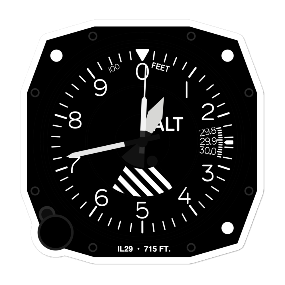Von Alvens Airview Airport (IL29) Altimeter Stickers 