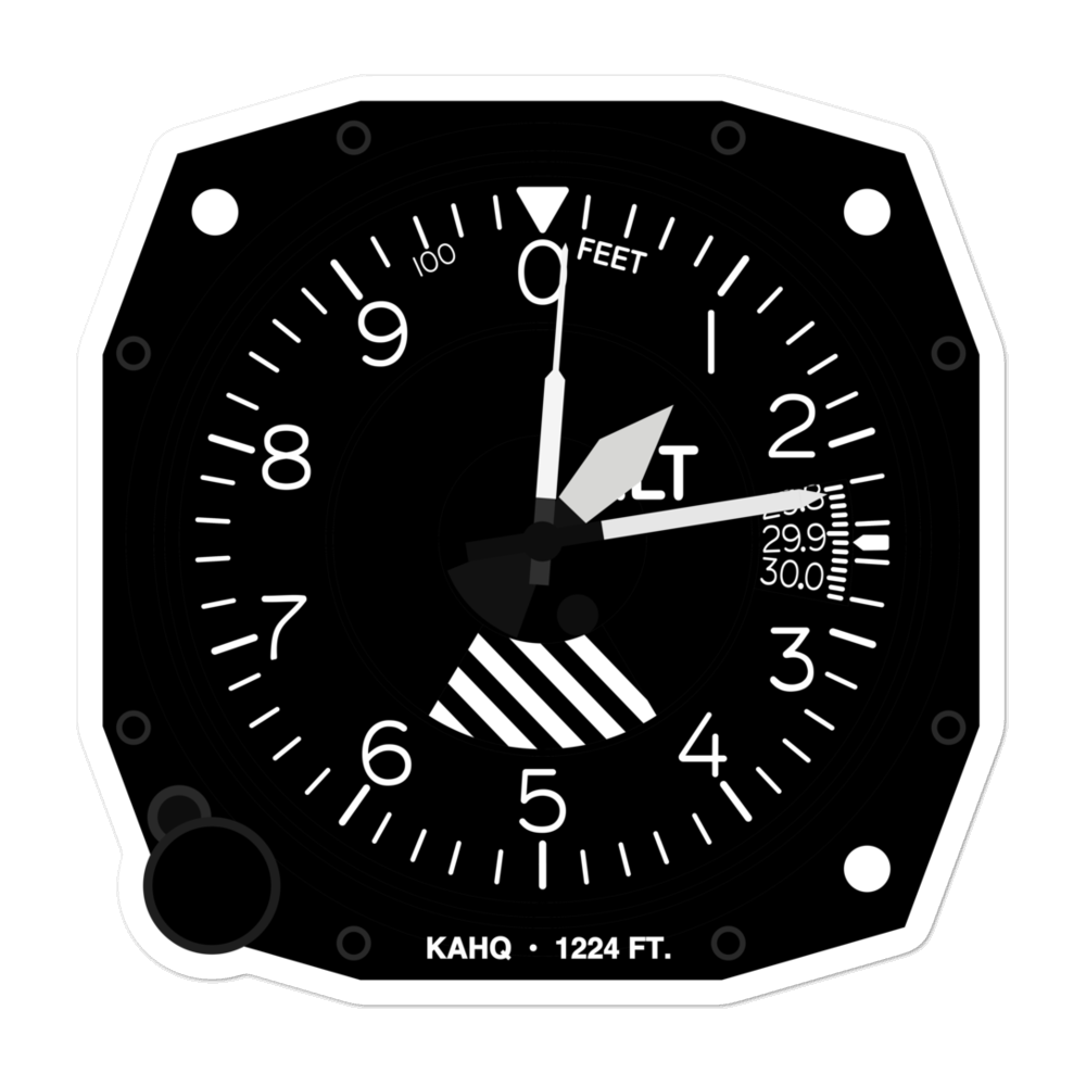 Wahoo Municipal Airport (KAHQ) Altimeter Stickers 