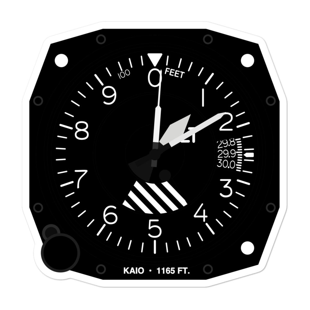Atlantic Municipal Airport (KAIO) Altimeter Stickers 