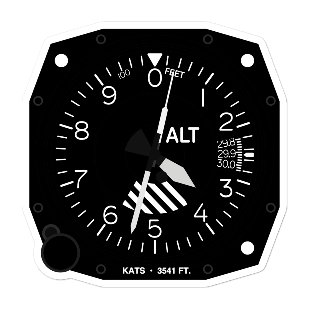 Artesia Municipal Airport (KATS) Altimeter Stickers 
