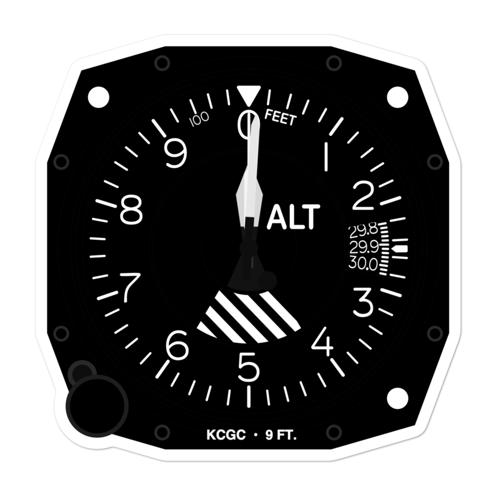 Crystal River Airport (KCGC) Altimeter Stickers 