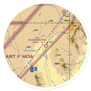 Soldier Meadow Nr 1 Airport (NV06) VFR Sectional Sticker (30 mile)