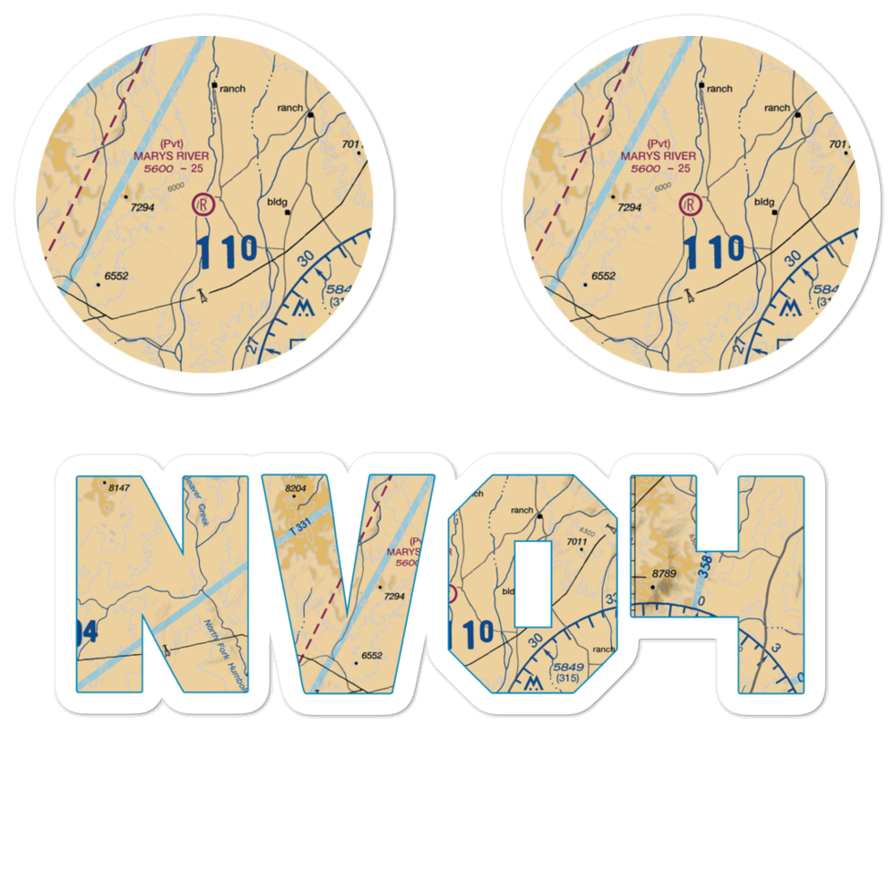 Marys River Ranch Airport (NV04) VFR Sectional Sticker Pack 