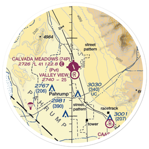 Valley View Airport (NV00) VFR Sectional Sticker (20 mile)