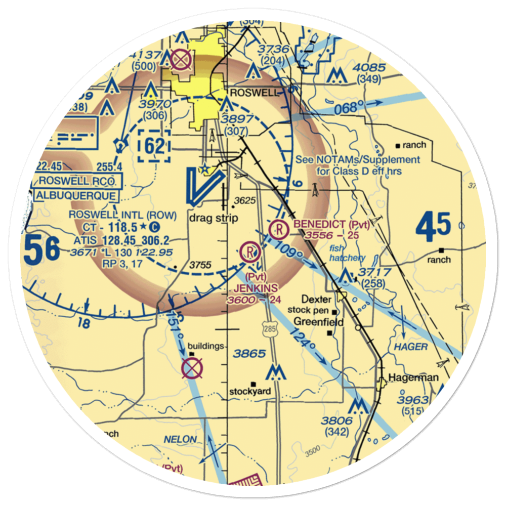 Jenkins Airport (NM87) VFR Sectional Sticker (30 mile) 