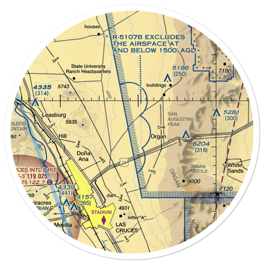 Shoestring Ranch Airport (NM79) VFR Sectional Sticker (30 mile) 