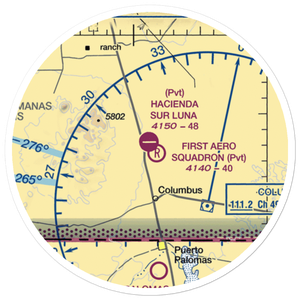 Hacienda Sur Luna Airport (NM78) VFR Sectional Sticker (20 mile)