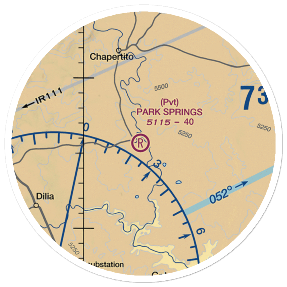 Park Springs Airport (NM76) VFR Sectional Sticker (20 mile) 
